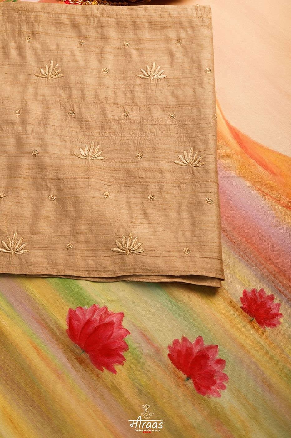 LR | Website Uploads | Chikankari Tussar Kamal Boota Blouse Piece 32.2